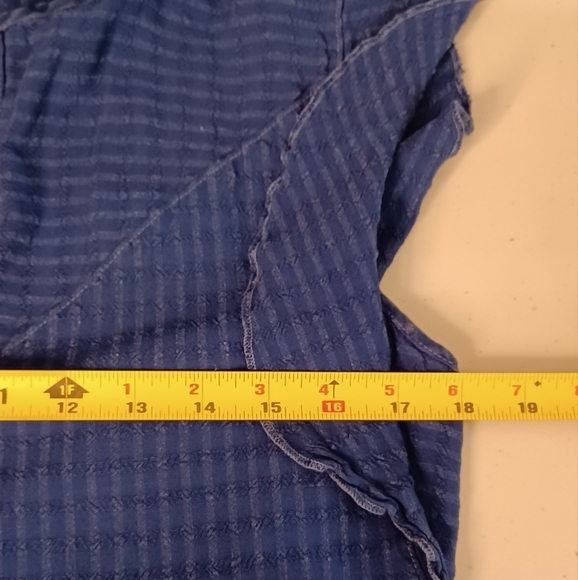 Anthropologie Amadi Blue Ruffle Tiered Linen Blend Modest Dress - Picture 9 of 14